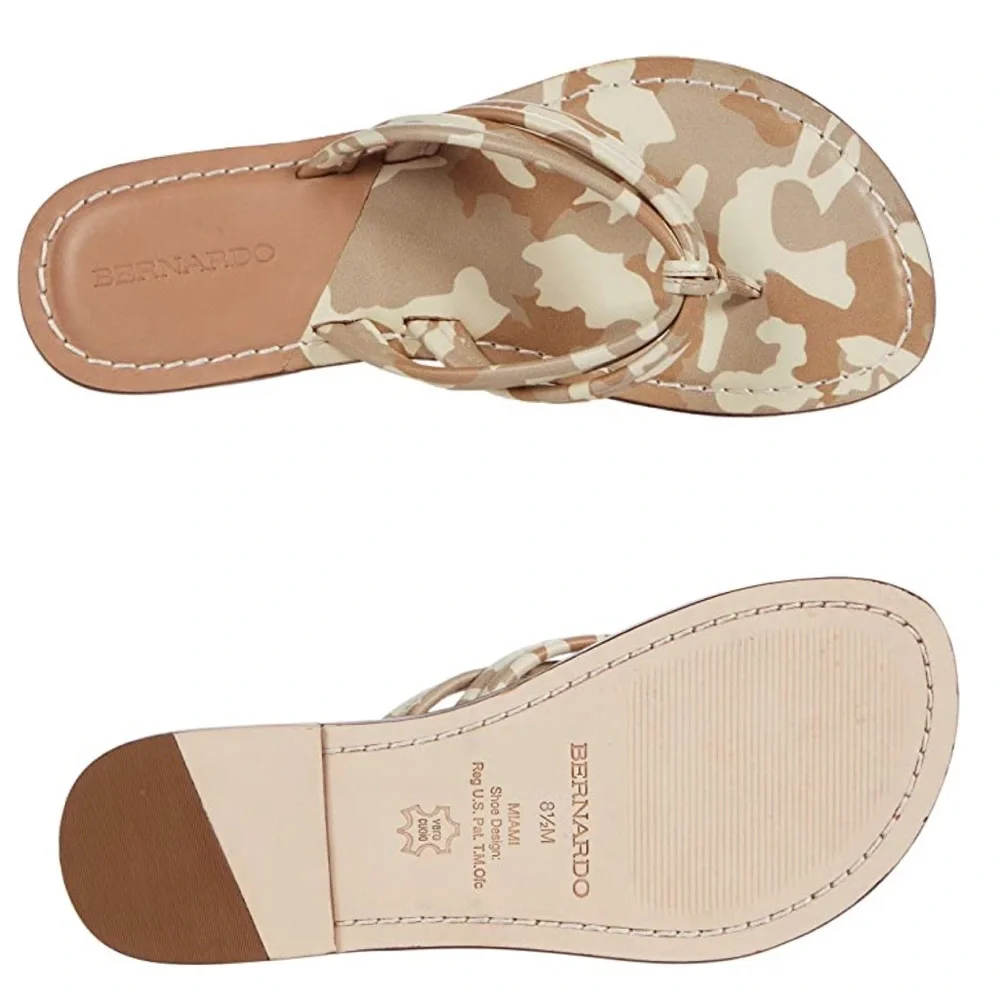 Anthropologie Bernardo Miami Desert Sand Camouflage Flip Flop Sandals NEW 10 - Picture 9 of 10